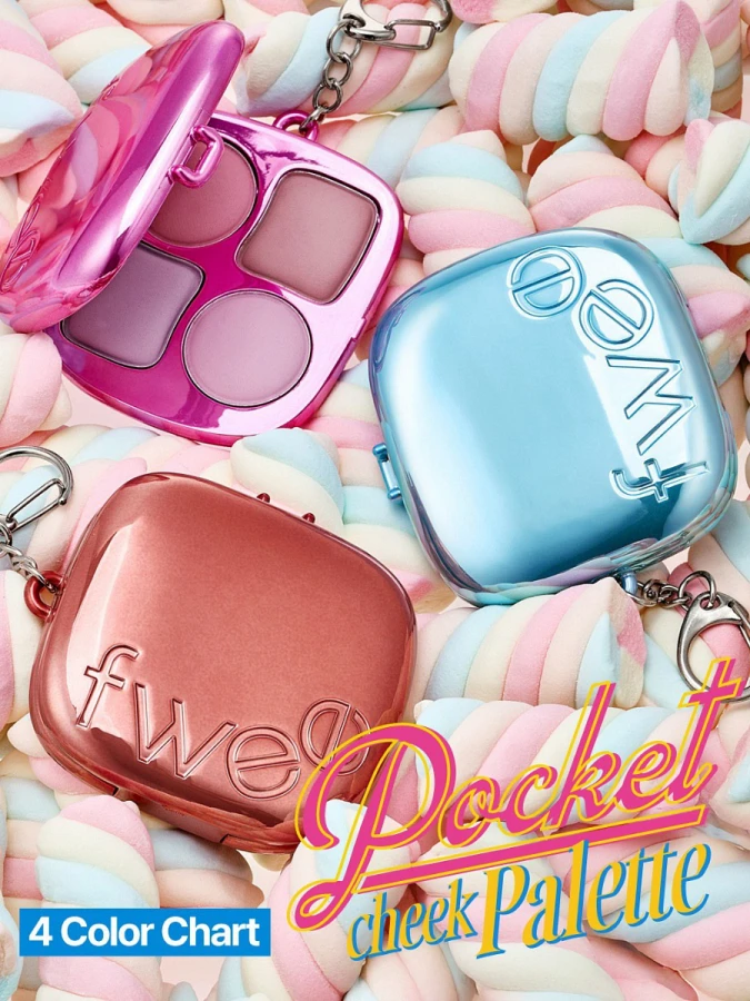 Компактная палетка румян в формате брелка fwee Pocket Cheek Palette CP02 Strawberry&Lemon