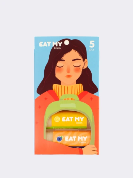 Набор питательных бальзамов для губ  "Спокойные мысли" Eat My Balm Set Calm Thoughts
