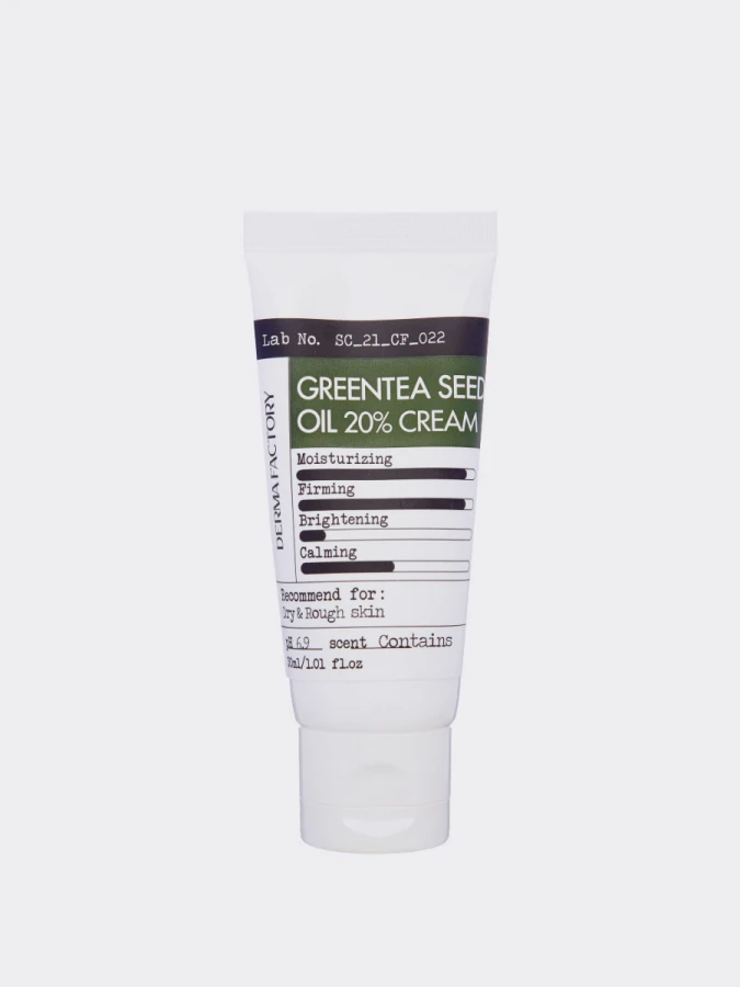 Увлажняющий крем для лица с маслом семян зеленого чая Derma Factory Green Tea Seed Oil 20% Cream