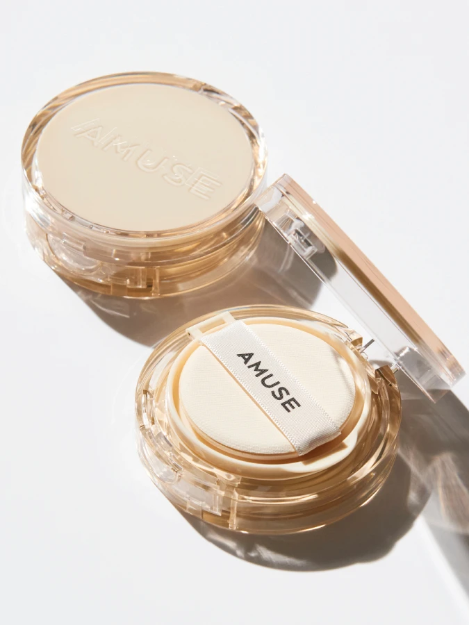 Тональное средство с влажным финишем AMUSE Dew Jelly Vegan Cushion SPF 38 PA+++ 02 Nude