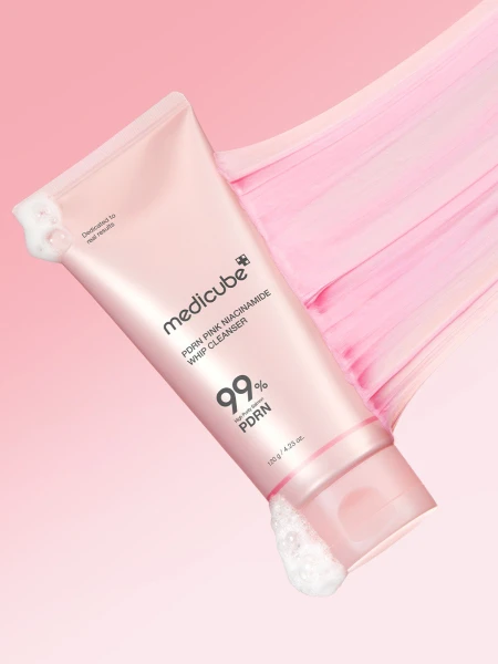 Воздушная пенка для умывания с ниацинамидом и ПДРН Medicube PDRN Pink Niacinamide Whip Cleanser