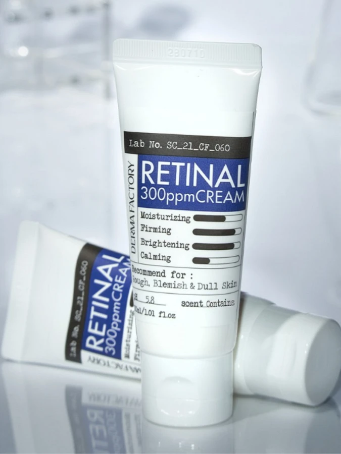 Мягкий разглаживающий ночной крем для лица с ретиналем Derma Factory Retinal 300ppm Cream