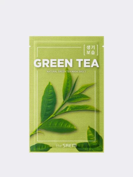 Тонизирующая тканевая маска для лица с экстрактом зеленого чая The Saem Natural Green Tea Mask Sheet Тонизирующая тканевая маска для лица с экстрактом зеленого чая The Saem Natural Green Tea Mask Sheet
