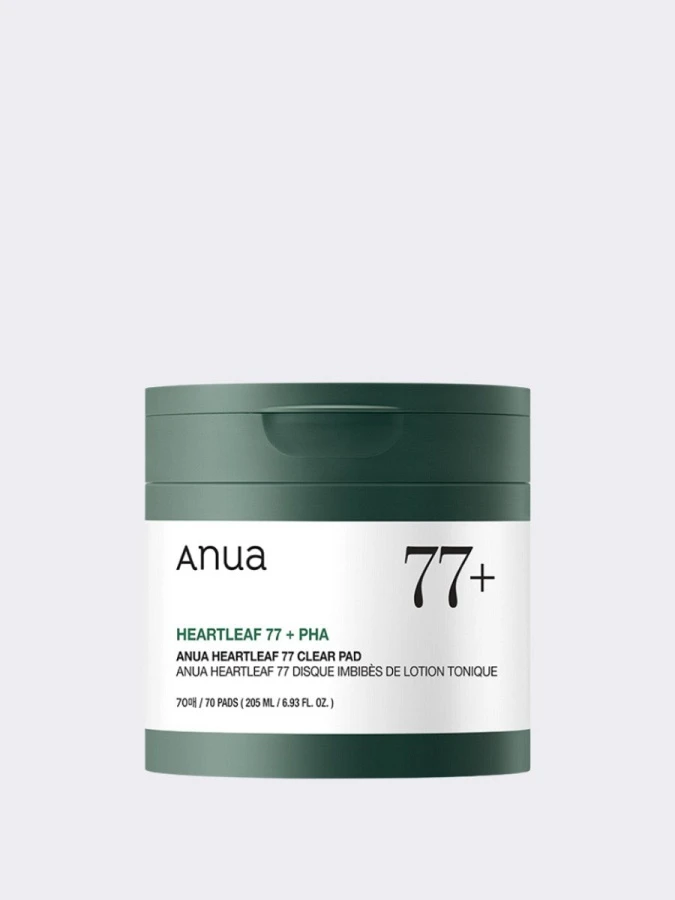 Отшелушивающие тонер-пэды для лица с экстрактом хауттюйнии и глюконолактоном ANUA Heartleaf 77% Clear Pad