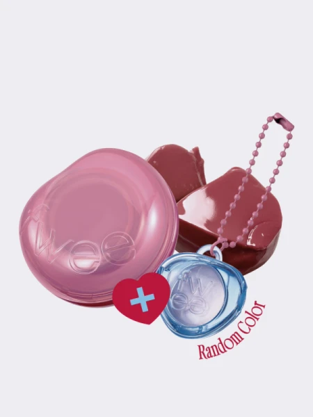 Набор: Оттеночное желе для губ и щёк + брелок fwee Lip&Cheek Glowy Jelly Pot JS01 Rosy Glaze Keyring Set