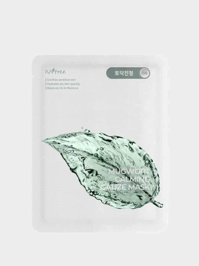 Успокаивающая тканевая маска для лица с экстрактом полыни IsNtree Mugwort Calming Gauze Mask