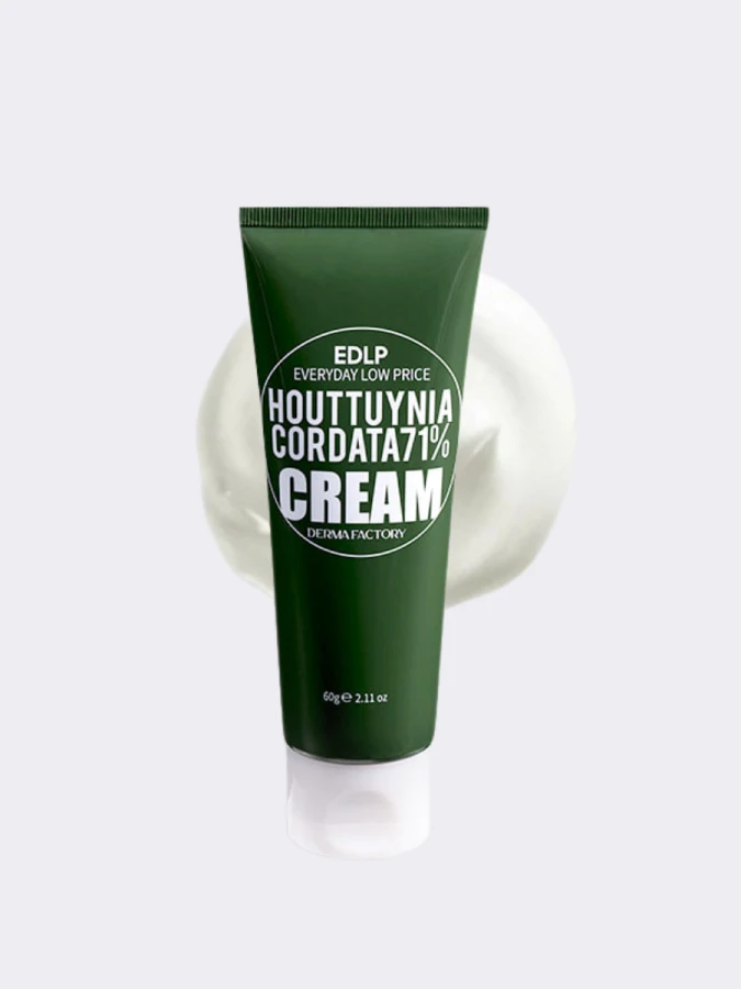 Успокаивающий крем для лица с экстрактом хауттюйнии Derma Factory Houttuynia Cordata 71% Cream