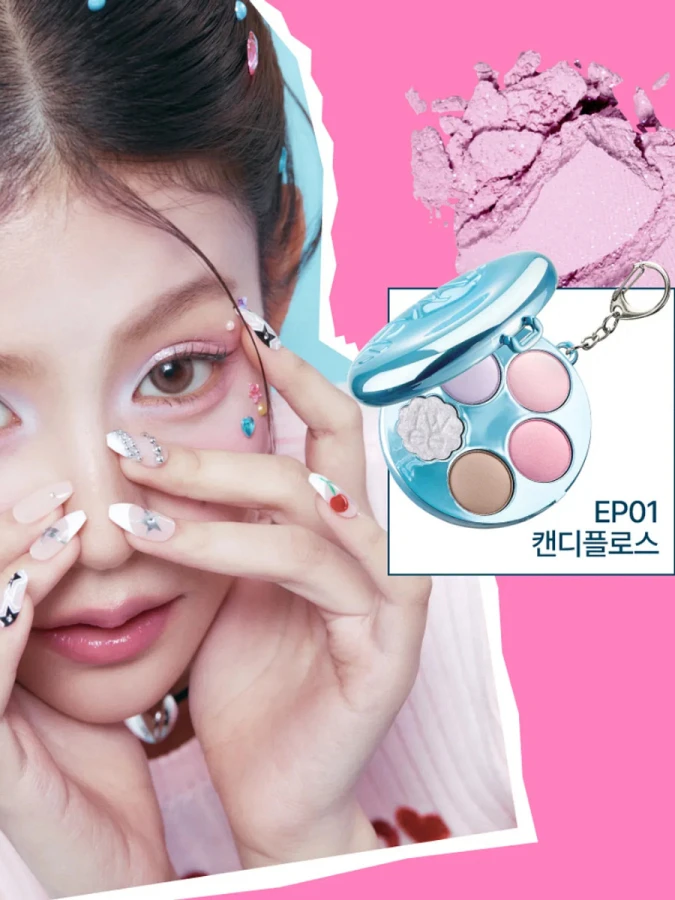 Компактная палетка теней в формате брелка fwee Pocket Eye Palette EP01 Candy Floss