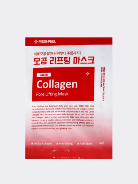 Тканевая лифтинг-маска с коллагеном для сужения пор MEDI-PEEL Red Lacto Collagen Pore Lifting Mask Тканевая лифтинг-маска с коллагеном для сужения пор MEDI-PEEL Red Lacto Collagen Pore Lifting Mask