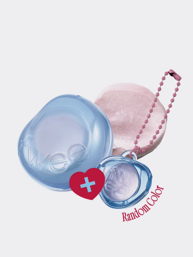 Набор: Сияющее желе с мерцающим финишем + брелок fwee Lip&Cheek Glowy Jelly Pot JH00 Sugar Powder Keyring Set