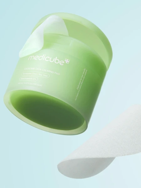 Успокаивающие тонер-пэды с экстрактом центеллы и чайного дерева Medicube Exosome Cica Calming Pad Успокаивающие тонер-пэды с экстрактом центеллы и чайного дерева Medicube Exosome Cica Calming Pad