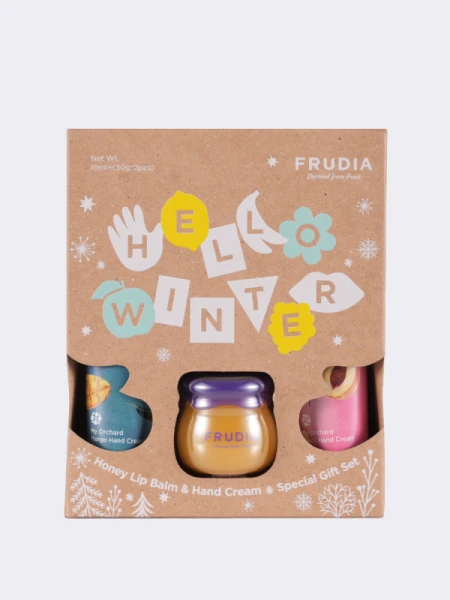 Подарочный набор Frudia Hello Winter Honey Lip Balm & Hand Cream Spetial Set Mango Peach Подарочный набор Frudia Hello Winter Honey Lip Balm & Hand Cream Spetial Set Mango Peach