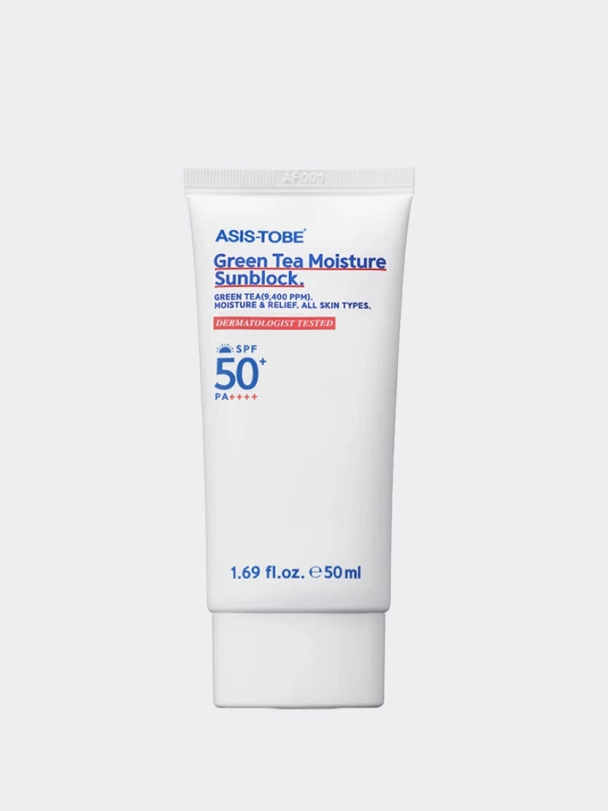 Увлажняющий солнцезащитный крем для лица с экстрактом зеленого чая ASIS-TOBE Green Tea Moisture Sunblock SPF50+PA++++ Увлажняющий солнцезащитный крем для лица с экстрактом зеленого чая ASIS-TOBE Green Tea Moisture Sunblock SPF50+PA++++