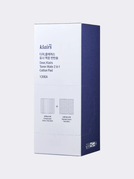 Хлопковые пэды Dear, Klairs Toner Mate 2 in 1 Cotton Pad