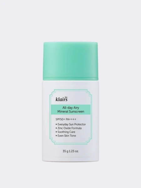 Лёгкий минеральный солнцезащитный крем Dear, Klairs All-day Airy Mineral Sunscreen SPF50 PA++++ Лёгкий минеральный солнцезащитный крем Dear, Klairs All-day Airy Mineral Sunscreen SPF50 PA++++