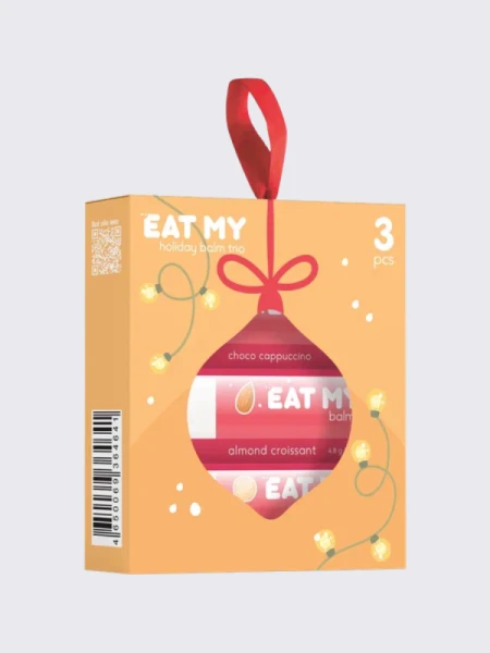 Набор бальзамов для губ с шиммером "Теплые пожелания" EAT MY BALM Holiday Balm Trio