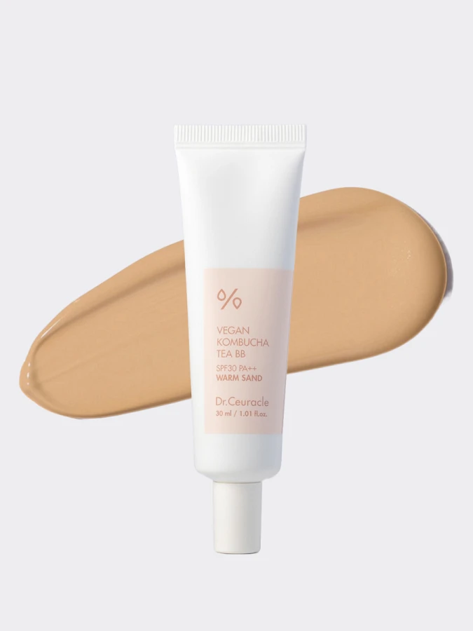 Увлажняющий ВВ крем с экстрактом комбучи Dr.Ceuracle Vegan Kombucha Tea BB Warm Sand SPF30 PA++