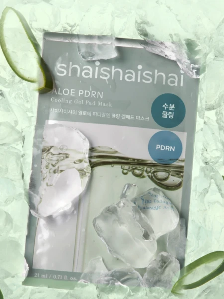 Охлаждающая тканевая маска для лица с ПДРН ShaiShaiShai Aloe PDRN Cooling Gel Pad Mask