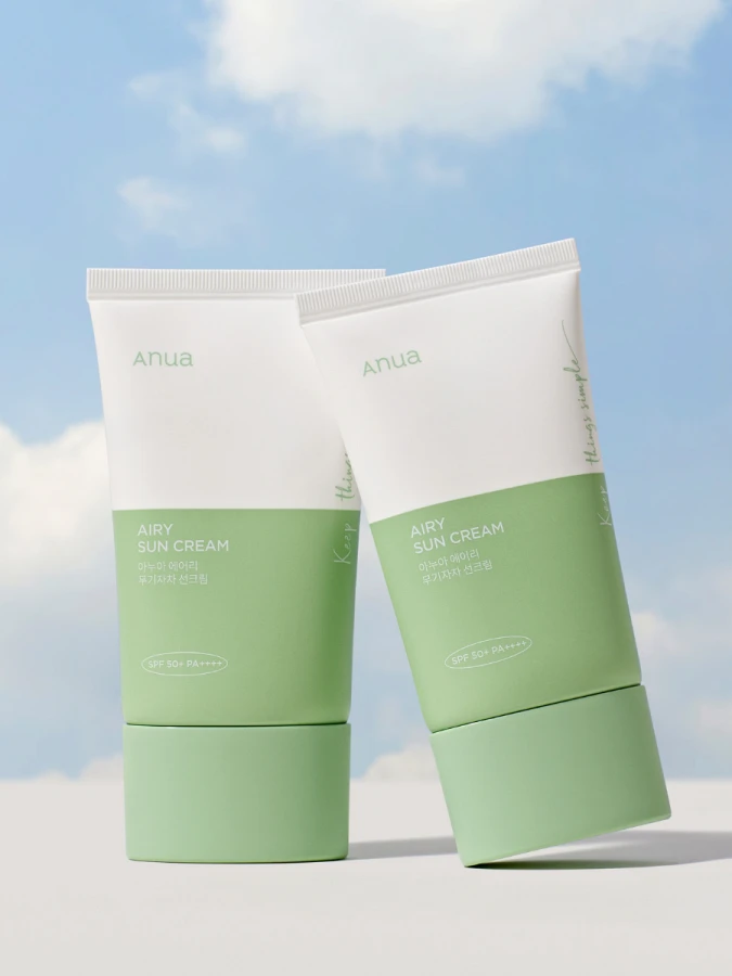 Минеральный солнцезащитный крем с экстрактом хауттюйнии ANUA Airy Sun Cream SPF50+ PA++++