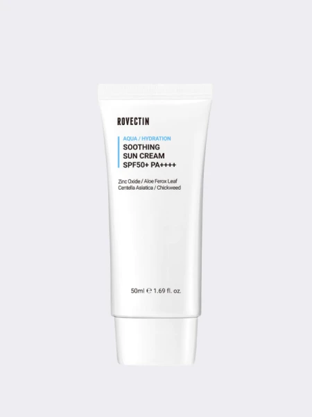 Смягчающий солнцезащитный крем ROVECTIN Aqua Soothing Sun Cream SPF50+PA++++ Смягчающий солнцезащитный крем ROVECTIN Aqua Soothing Sun Cream SPF50+PA++++