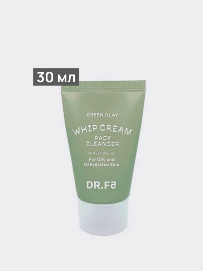 Себорегулирующая маска-пенка для умывания с зеленой глиной DR.F5 Whip Cream Pack Cleanser Green Clay