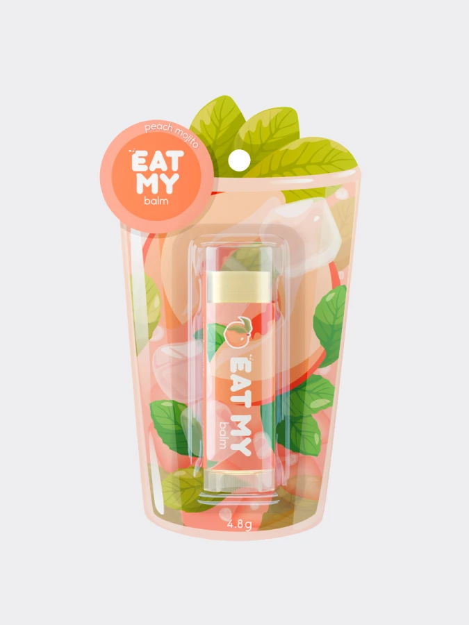 Бальзам для губ с ароматом "Персиковый мохито" EAT MY BALM Aftersun Peach Mojito