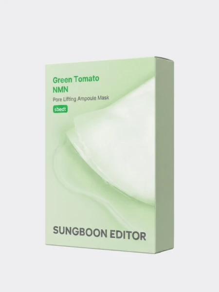 Набор тканевых масок для сужения пор с экстрактом томата Sungboon Editor Green Tomato NMN Pore Lifting Ampoule Mask
