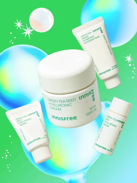 Подарочный набор с увлажняющим кремом на основе семян зеленого чая Innisfree Green Tea Seed Hyaluronic Cream Set