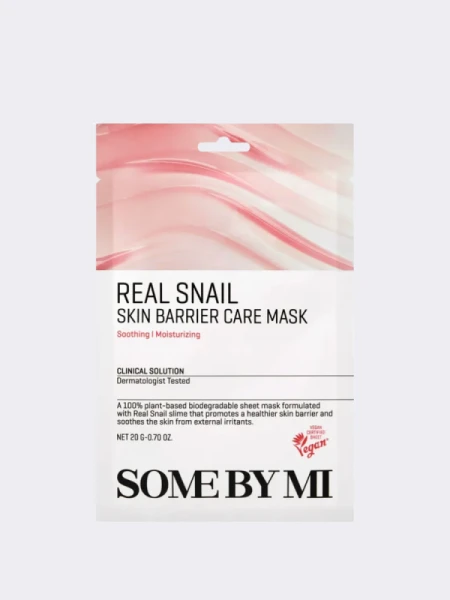 Укрепляющая тканевая маска для лица с муцином улитки Some By Mi Real Snail Skin Barrier Care Mask