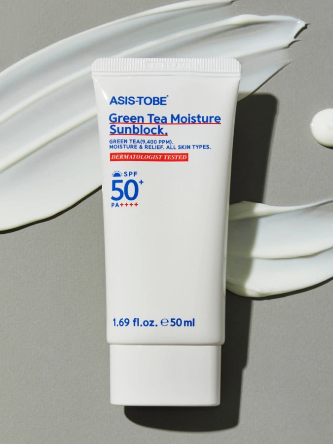 Увлажняющий солнцезащитный крем для лица с экстрактом зеленого чая ASIS-TOBE Green Tea Moisture Sunblock SPF50+PA++++ Увлажняющий солнцезащитный крем для лица с экстрактом зеленого чая ASIS-TOBE Green Tea Moisture Sunblock SPF50+PA++++