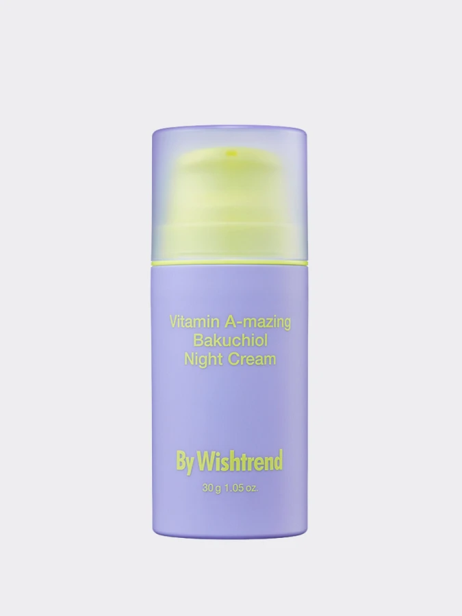 Ночной регенерирующий крем с бакучиолом и ретиналем By Wishtrend Vitamin A-mazing Bakuchiol Night Cream