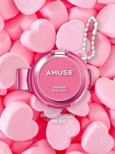 Вельветовый пигмент для губ и щёк AMUSE Powder Lip & Cheek 09 Love Potion