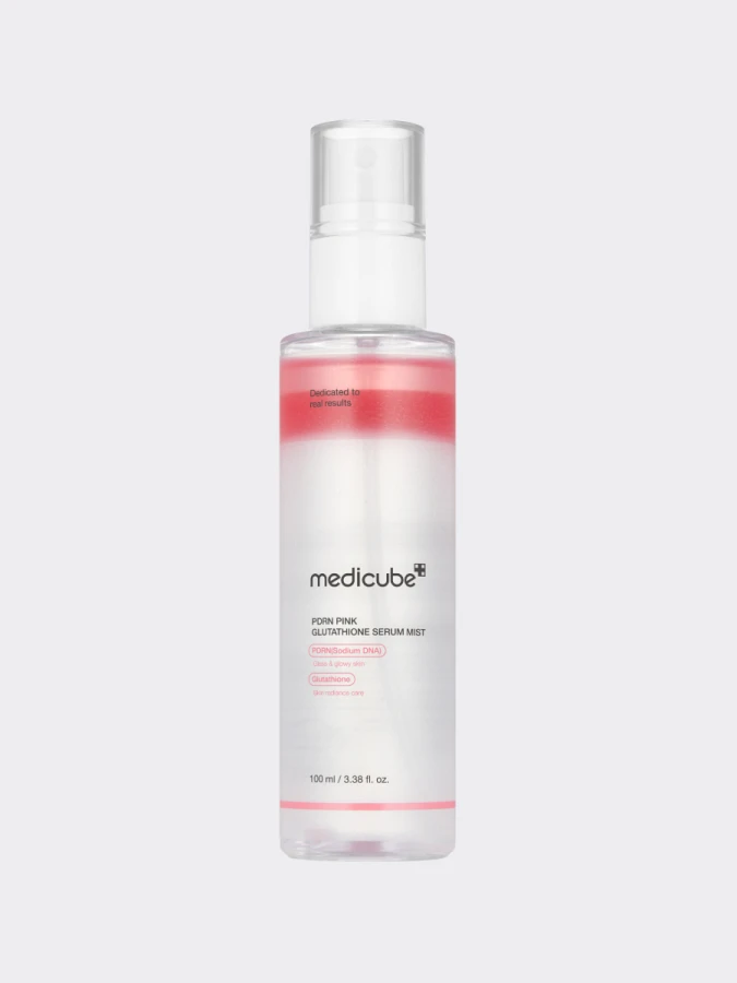 Двухфазный тонизирующий серум-мист для лица с глутатионом и ПДРН Medicube PDRN Pink Glutathione Serum Mist