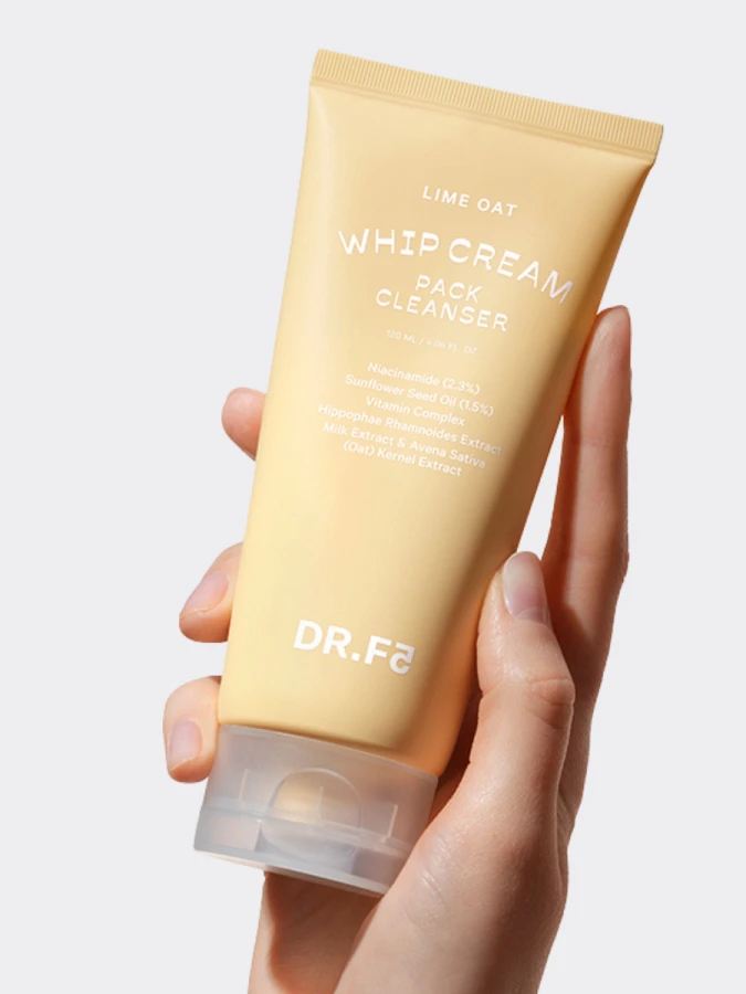Осветляющая маска-пенка для умывания с экстрактом лайма DR.F5 Whip Cream Pack Cleanser Lime Oat