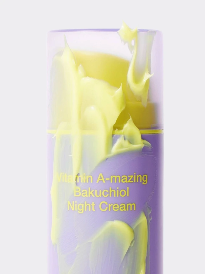 Ночной регенерирующий крем с бакучиолом и ретиналем By Wishtrend Vitamin A-mazing Bakuchiol Night Cream