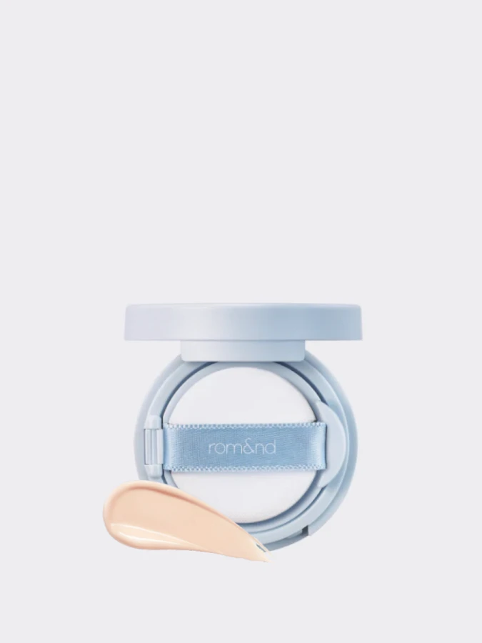МИНИ Тональный кушон с влажным финишем в светлом оттенке rom&nd Bare Water Cushion 01 Porcelain 17 SPF38 PA++++