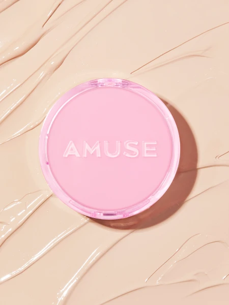 Тональный кушон с сияющим финишем AMUSE Dew Power Vegan Cushion SPF 50+ PA++++ 1.5 Natural Тональный кушон с сияющим финишем AMUSE Dew Power Vegan Cushion SPF 50+ PA++++ 1.5 Natural