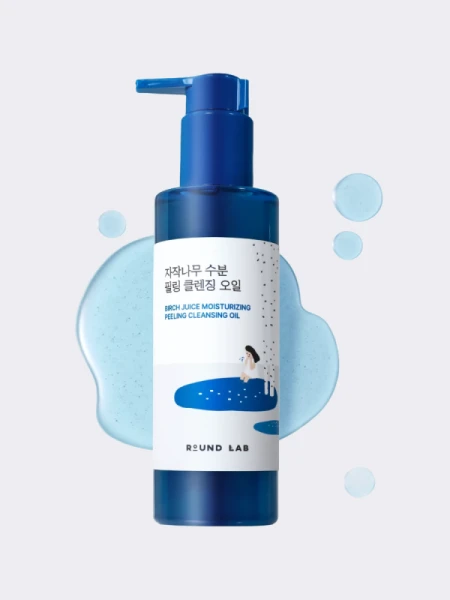 Очищающие гидрофильное масло с берёзовым соком Round Lab Birch Juice Moisturizing Peeling Cleansing Oil