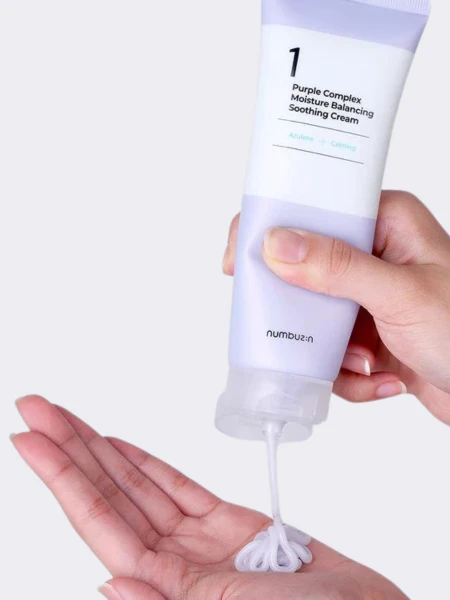 Смягчающий крем для лица с азуленом Numbuzin No.1 Purple Complex Moisture Balancing Soothing Cream Смягчающий крем для лица с азуленом Numbuzin No.1 Purple Complex Moisture Balancing Soothing Cream