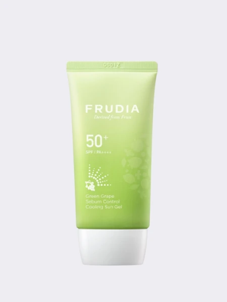 Солнцезащитный крем-гель с зеленым виноградом FRUDIA Green Grape Sebum Control Cooling Sun Gel SPF50+PA++++ Солнцезащитный крем-гель с зеленым виноградом FRUDIA Green Grape Sebum Control Cooling Sun Gel SPF50+PA++++