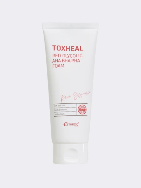 Отшелушивающая пенка с комплексом кислот Esthetic House Toxheal Red Glycolic AHA BHA PHA Foam Отшелушивающая пенка с комплексом кислот Esthetic House Toxheal Red Glycolic AHA BHA PHA Foam