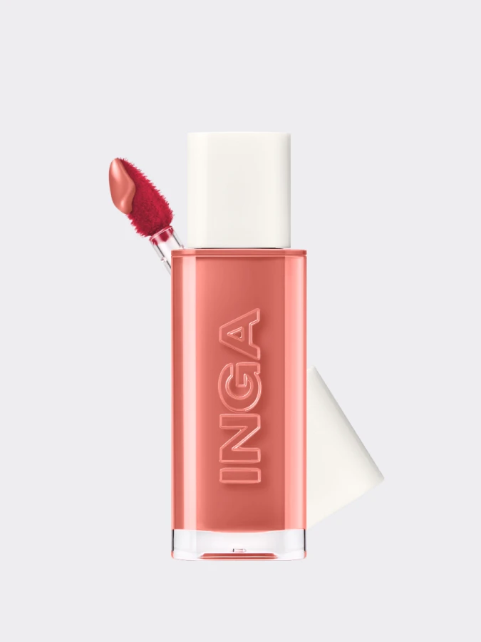 Стойкий глянцевый тинт для губ INGA Water Glow Lip Tint Nude Ginger Стойкий глянцевый тинт для губ INGA Water Glow Lip Tint Nude Ginger