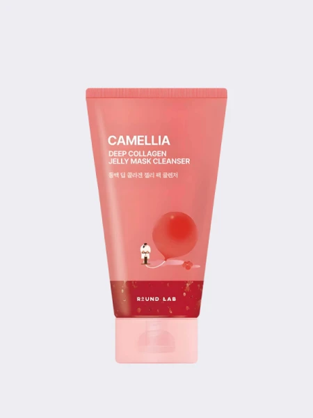 Очищающая маска-пенка с экстрактом камелии Round Lab Camellia Deep Collagen Jelly Mask Cleanser
