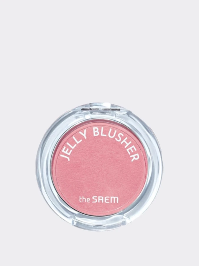 Мягкие румяна с сияющим финишем в нежном розовом оттенке The Saem Jelly Blusher PK01 Sweet Petal