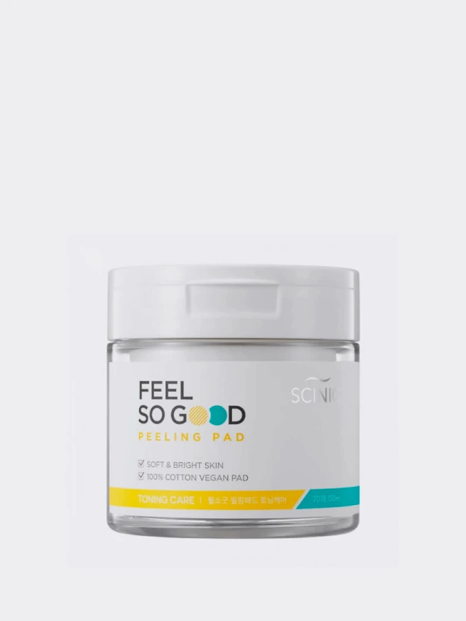 Очищающие смываемые пилинг-пэды с AHA кислотами Scinic Feel So Good Peeling Pad Toning Care Очищающие смываемые пилинг-пэды с AHA кислотами Scinic Feel So Good Peeling Pad Toning Care