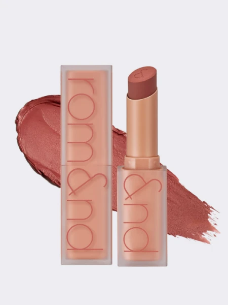 Мягкая кремовая помада в тёмно-нюдовом оттенке rom&nd Zero Matte Lipstick 23 Ruddy Nude