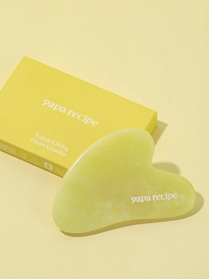 Массажный скребок гуаша из топаза Papa Recipe Topaz Lifting Heart Guasha