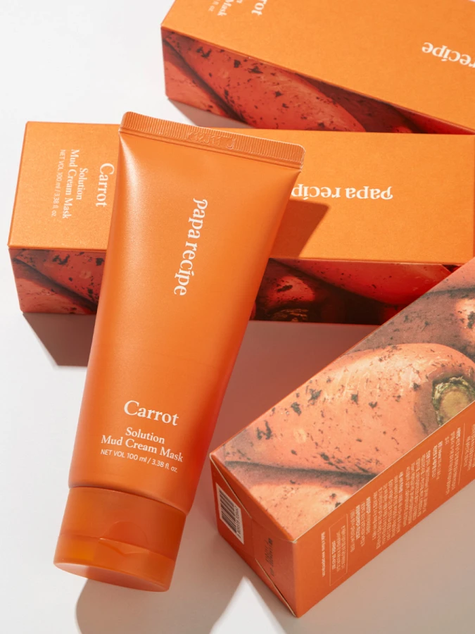 Осветляющая глиняная маска с экстрактом моркови и каолином Papa Recipe Carrot Solution Mud Cream Mask