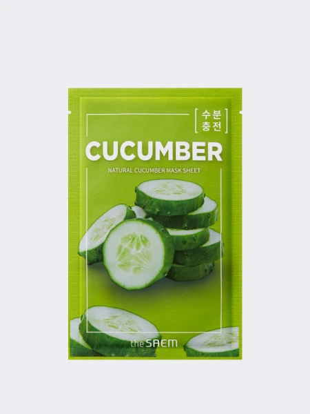 Охлаждающая тканевая маска для лица с экстрактом огурца The Saem Natural Cucumber Mask Sheet Охлаждающая тканевая маска для лица с экстрактом огурца The Saem Natural Cucumber Mask Sheet