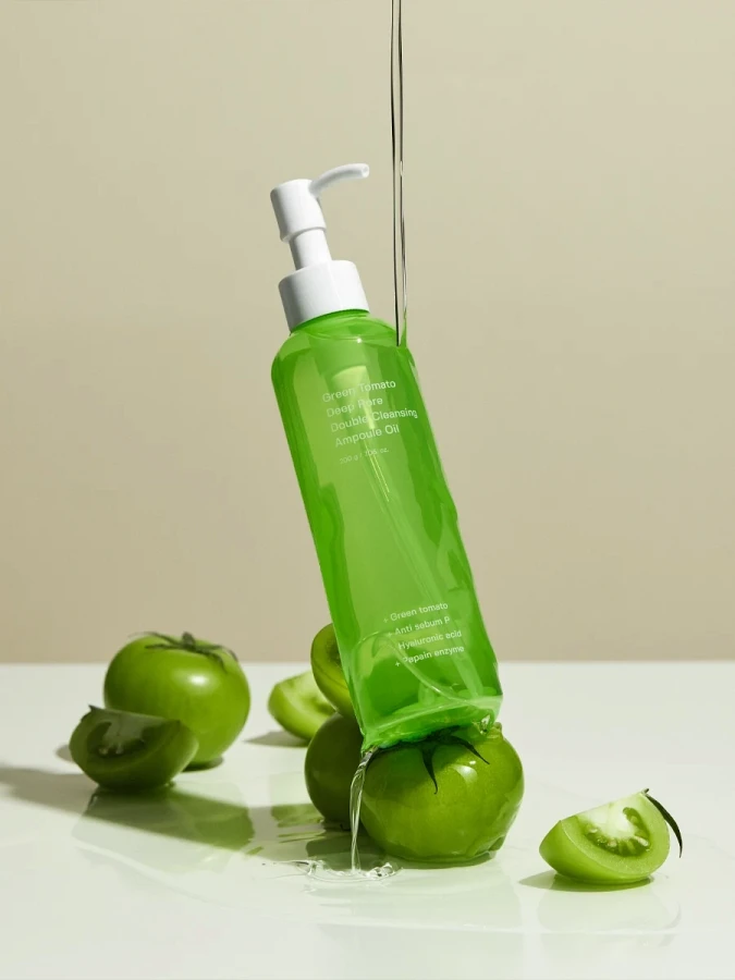 Ампульное гидрофильное масло с экстрактом зелёного томата Sungboon Editor  Green Tomato Double Cleansing Ampoule Oil